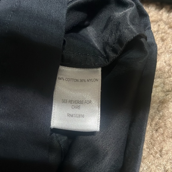 Garnet Hill Twill Cargo Jacket Belted Roll-Tab Sleeves Carbon Blue XS - Picture 8 of 8